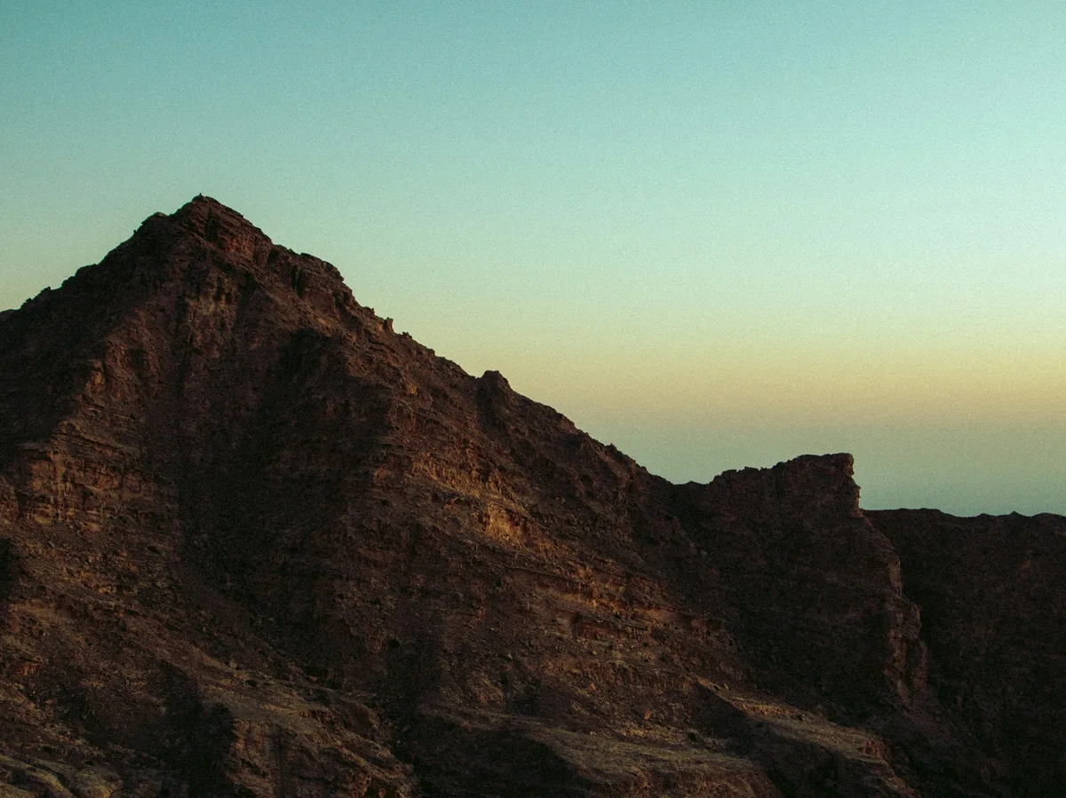 Rugged desert mountain landscape near Al Ain in the United Arab Emirates