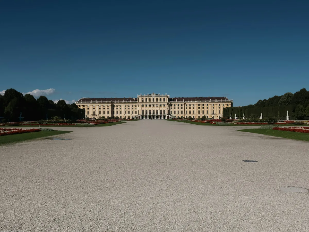 Schönbrunn Palace and its formal gardens in Vienna, Austria