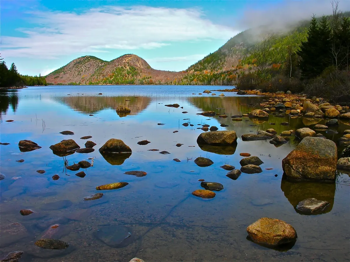 Jordan Pond and the mountains of Acadia National Park, Maine