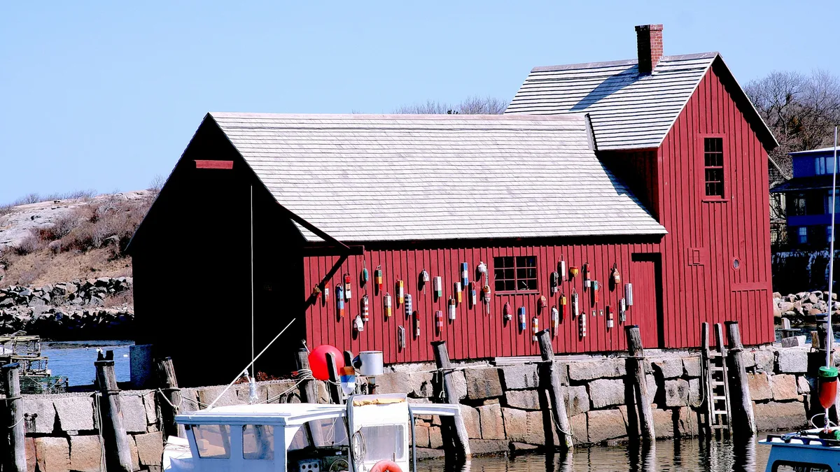Motif No. 1, the iconic red fishing shack in Rockport Harbor