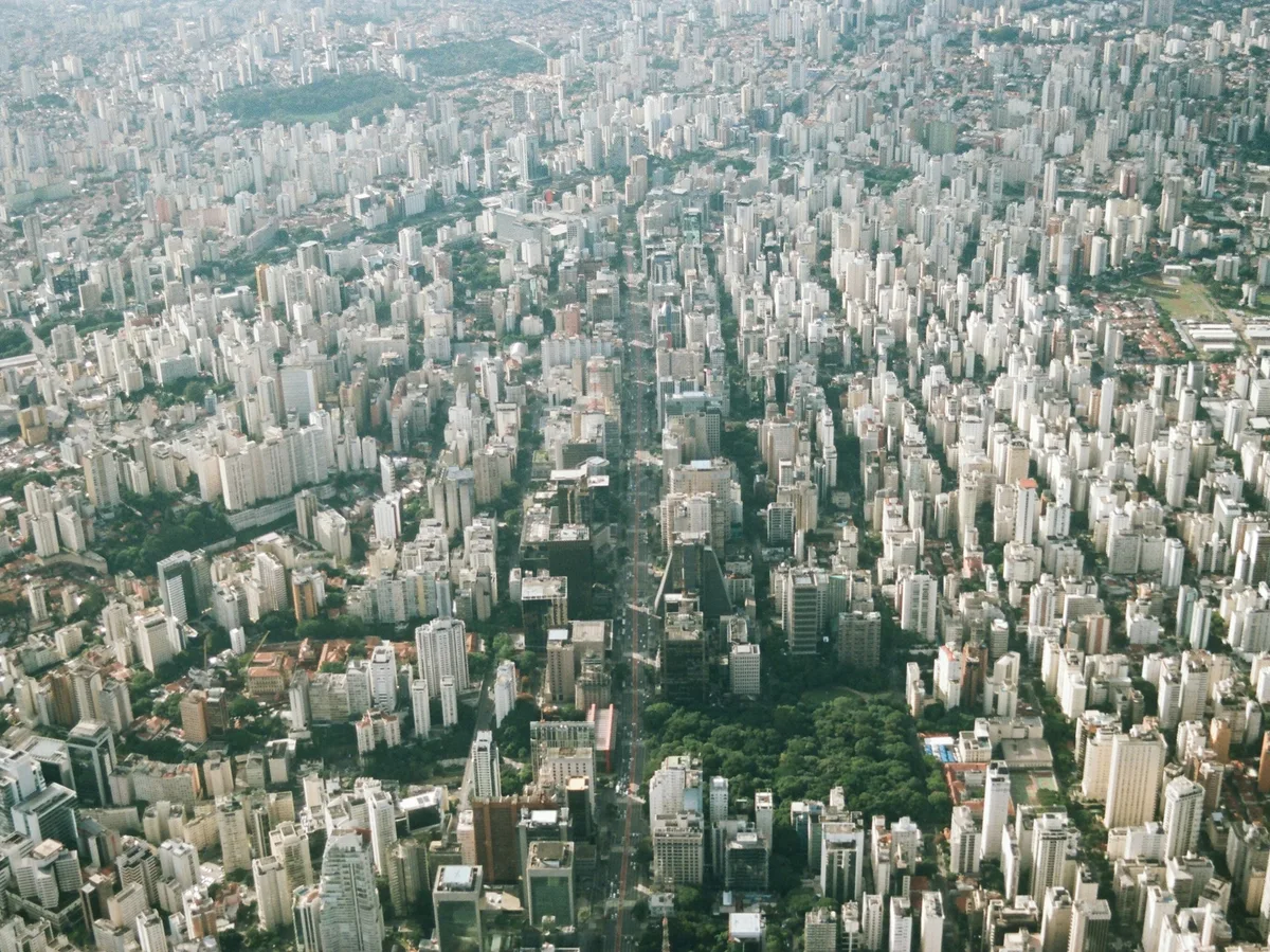Aerial view of São Paulo's high-rise skyline