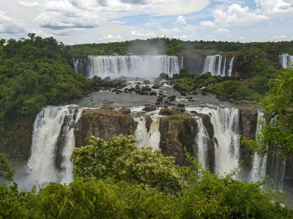 A waterfall tumbling through Rio de Janeiro's Tijuca rainforest