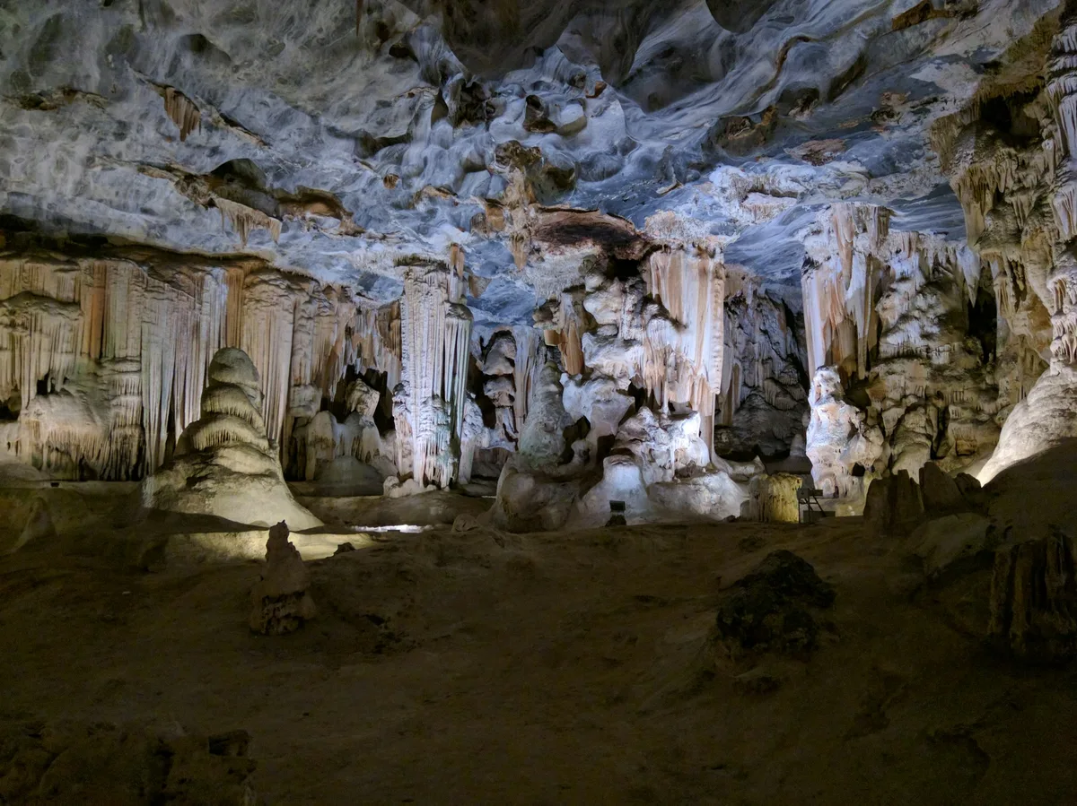 The illuminated rock formations of the Cango Caves near Oudtshoorn, South Africa