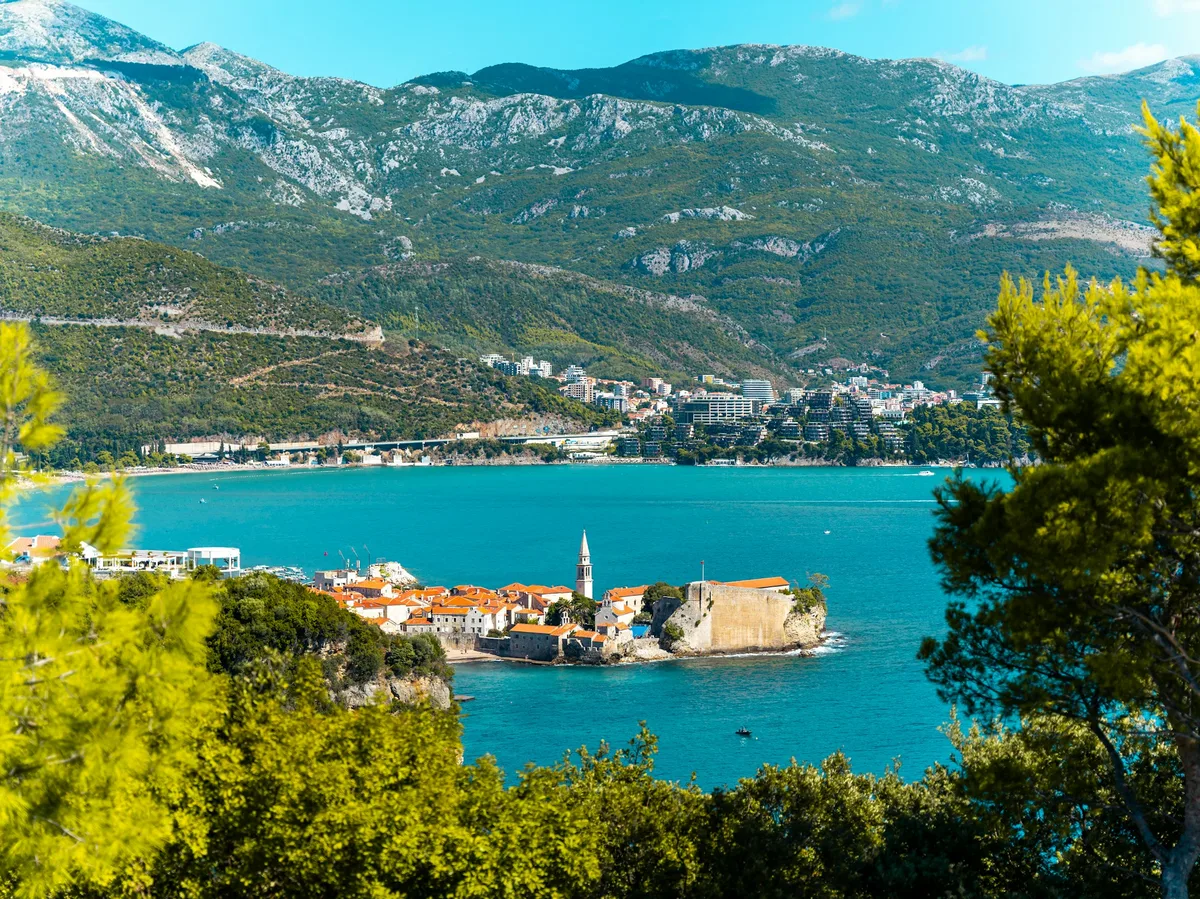 The fortified old town of Kotor sitting on the edge of Boka Bay in Montenegro