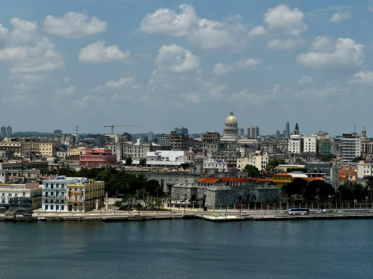 Havana's skyline across the bay, with El Capitolio's dome rising above the waterfront