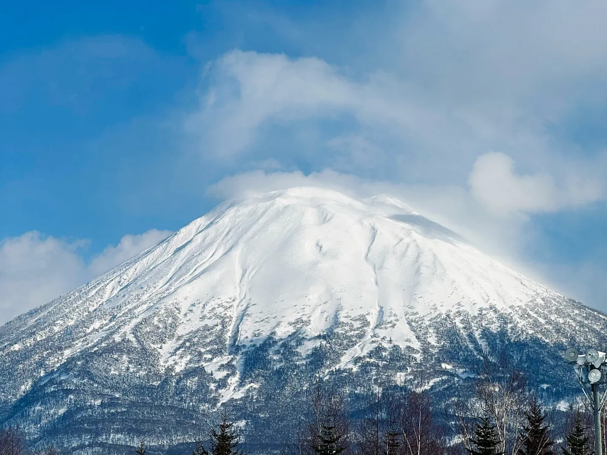 Snow-covered slopes near Niseko, Hokkaido, Japan