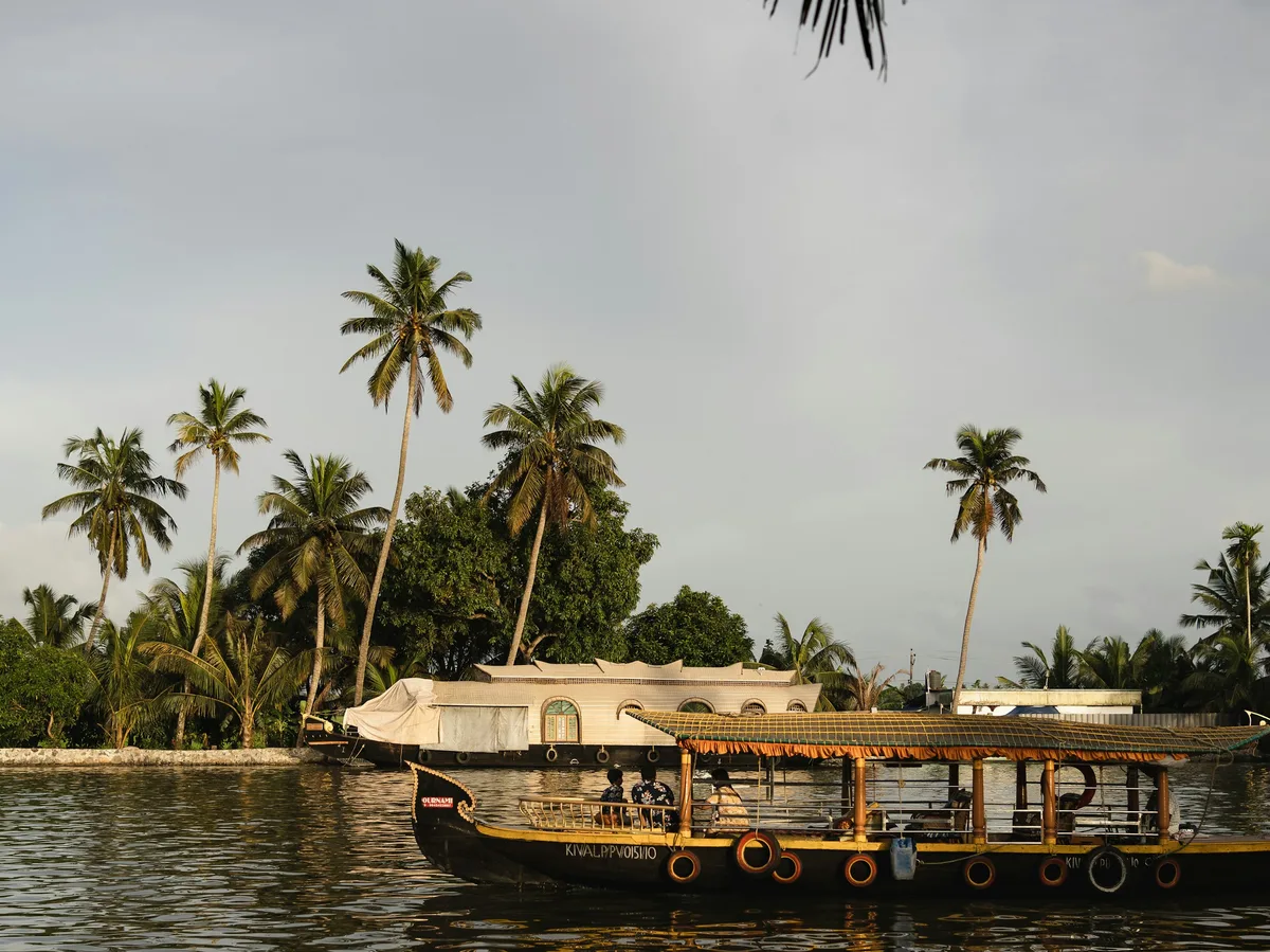 A traditional boat on Kerala's Vembanad backwaters