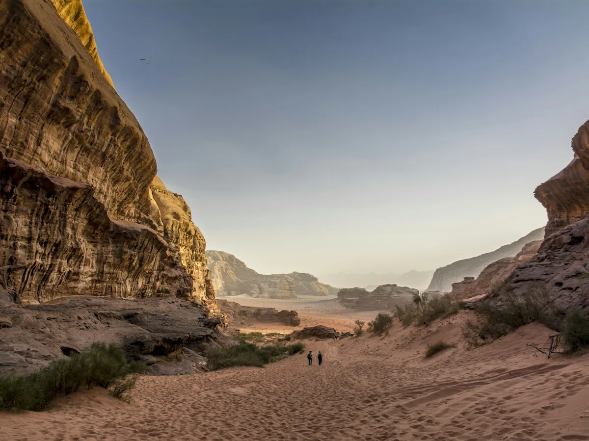 A rocky desert ridge in Wadi Rum, Jordan