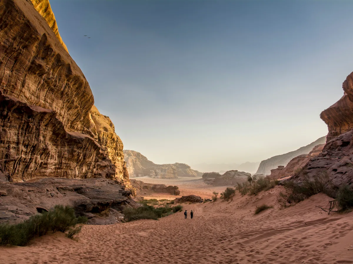 A rugged desert canyon along the Jordan Trail in the country's southern highlands