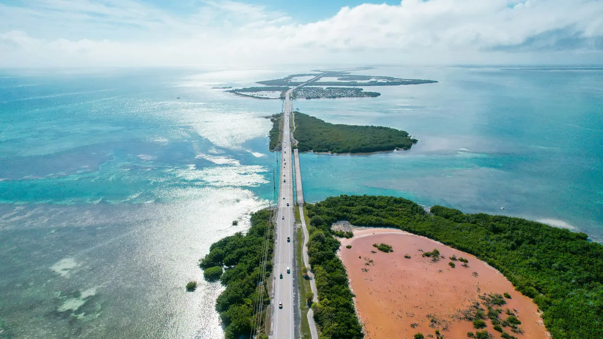 The Overseas Highway stretching over turquoise Florida Keys waters