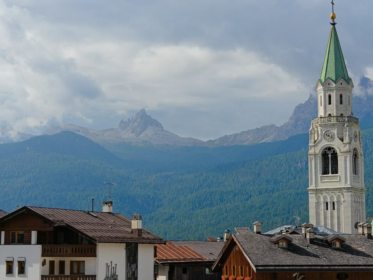 The Dolomite peaks above Cortina d'Ampezzo in northern Italy