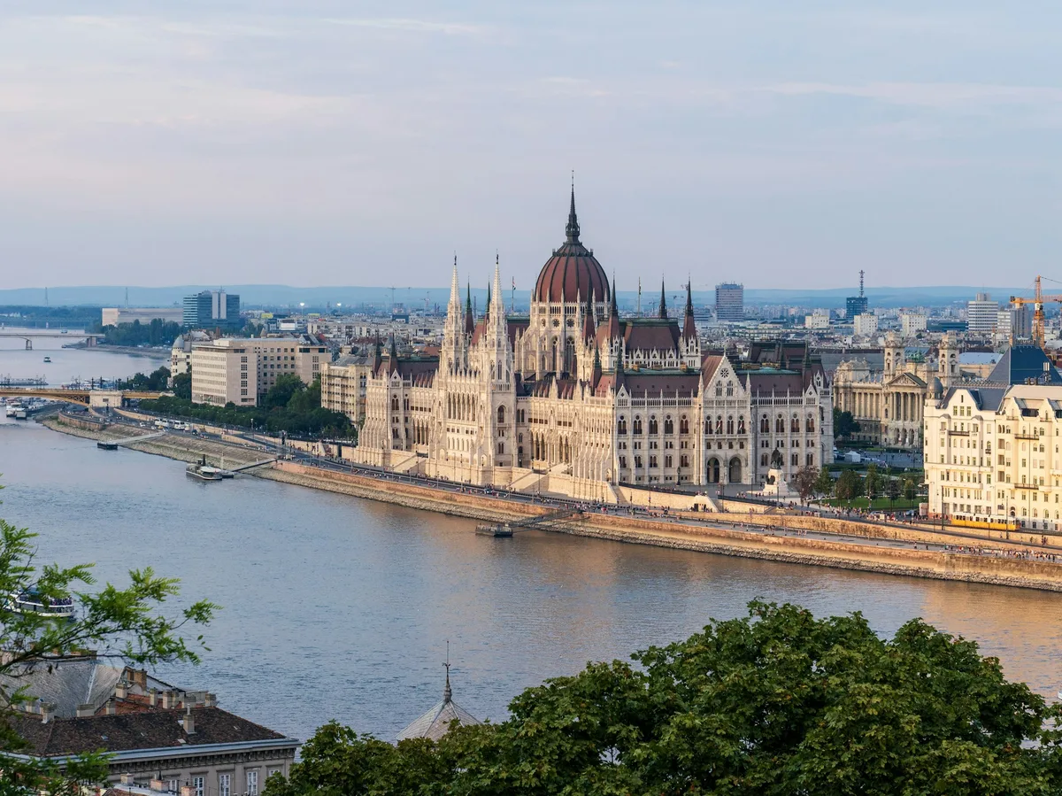 The Hungarian Parliament Building on the banks of the Danube, Budapest