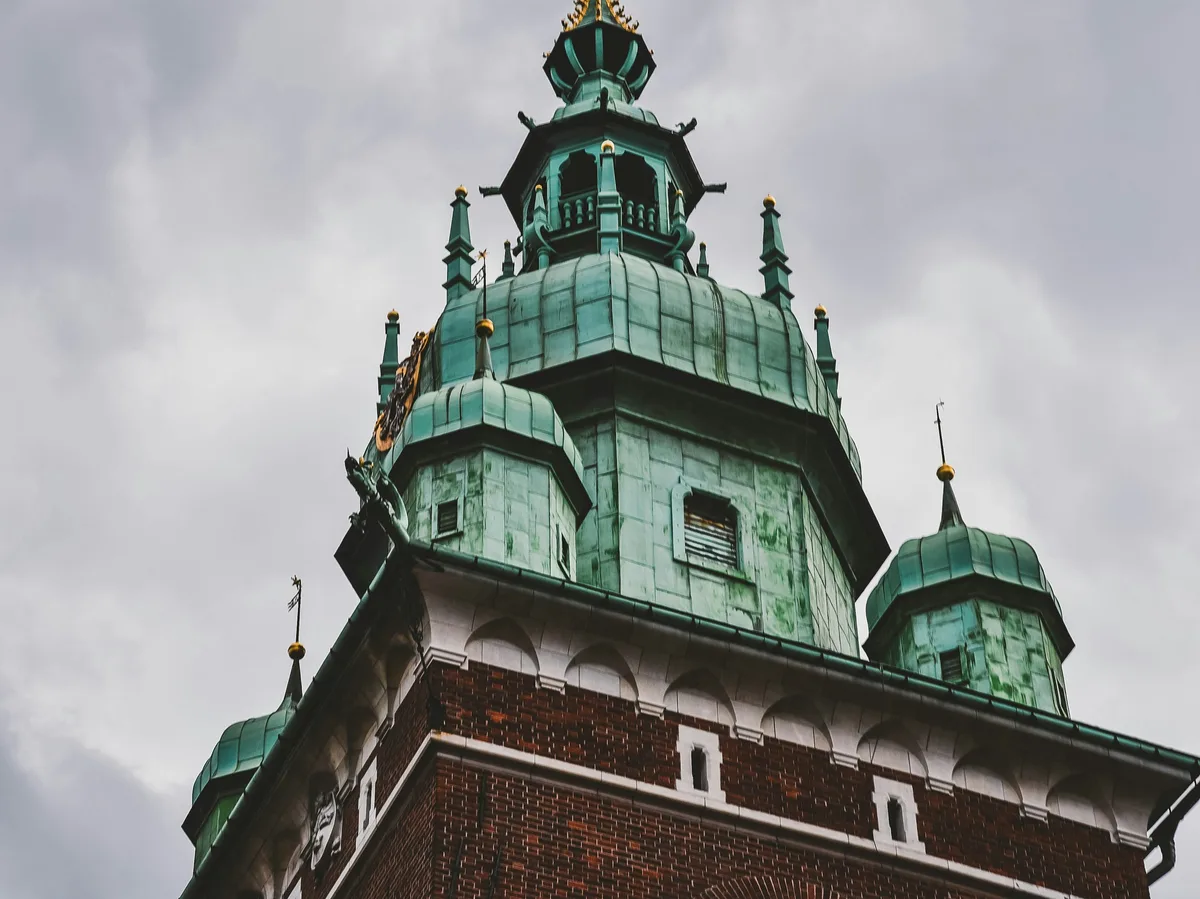 Wawel Royal Castle and Cathedral above the Vistula River in Krakow, Poland