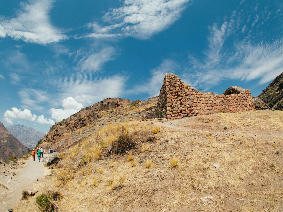 Ancient Inca stone ruins in the Peruvian Andes