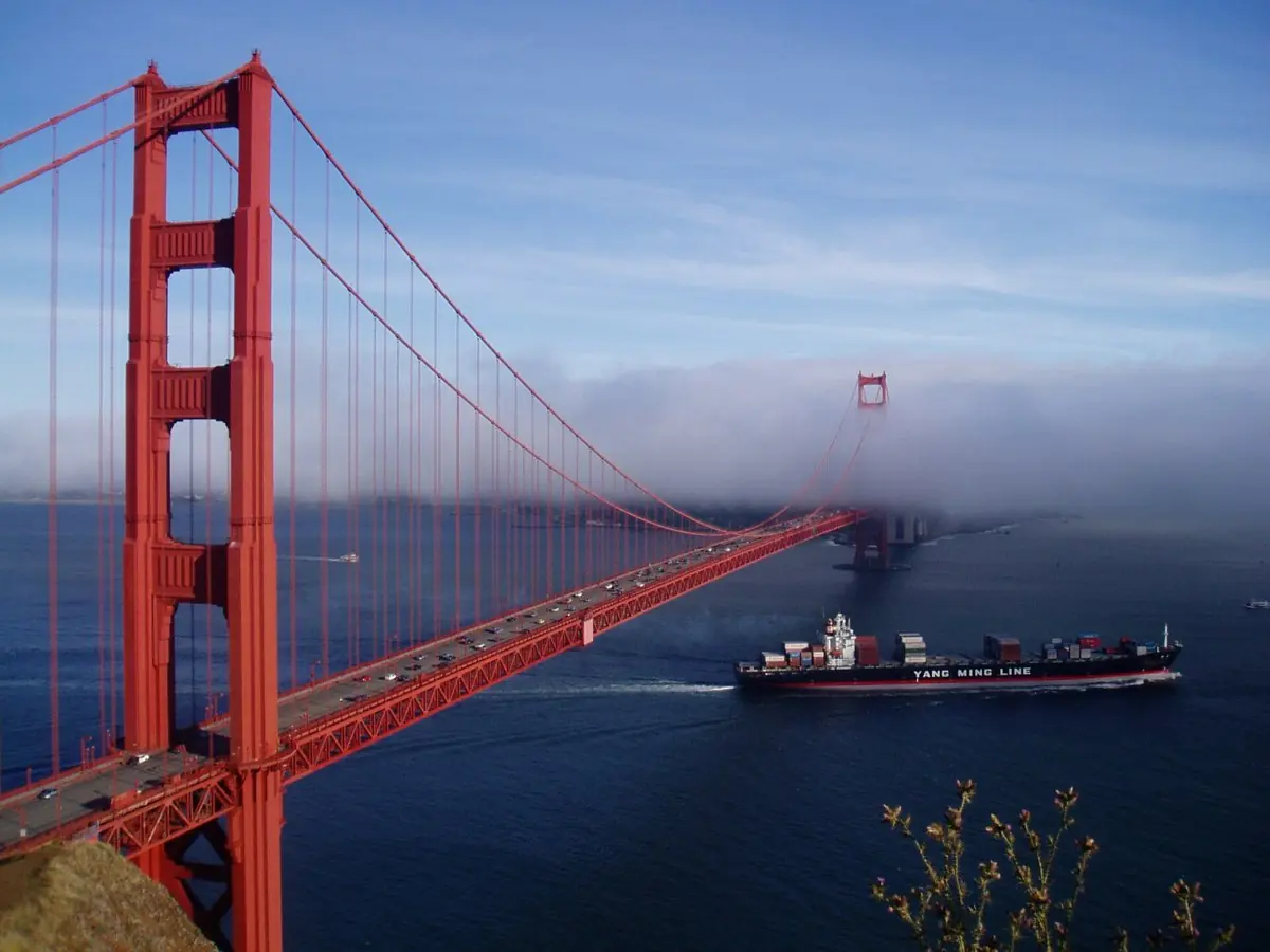 The Golden Gate Bridge over San Francisco Bay