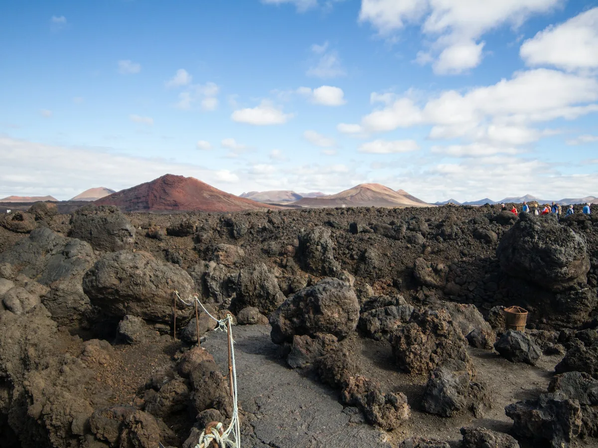 The volcanic landscape of Timanfaya National Park, Lanzarote, Spain
