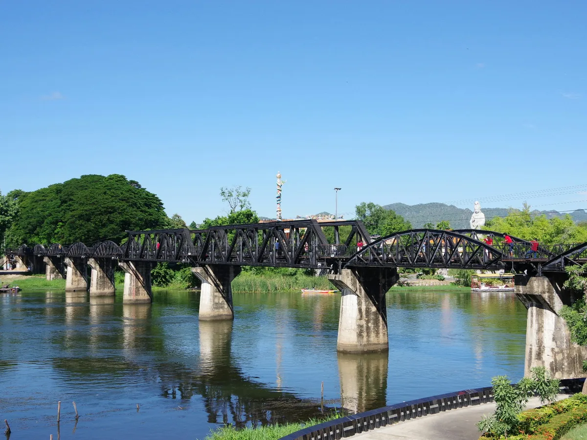 A bridge over the river in Kanchanaburi, Thailand