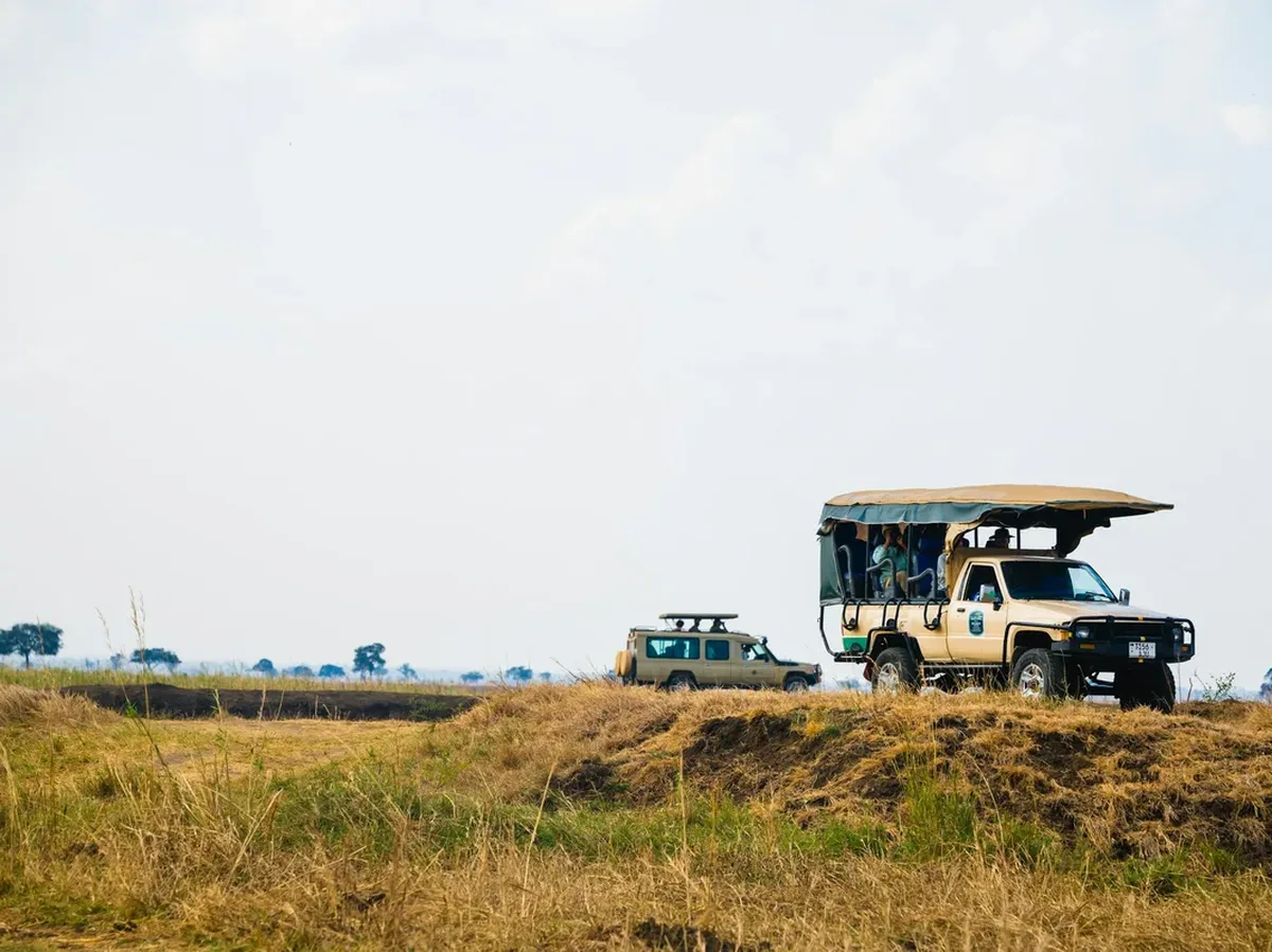 A private safari-style vehicle used for touring Tanzania's countryside
