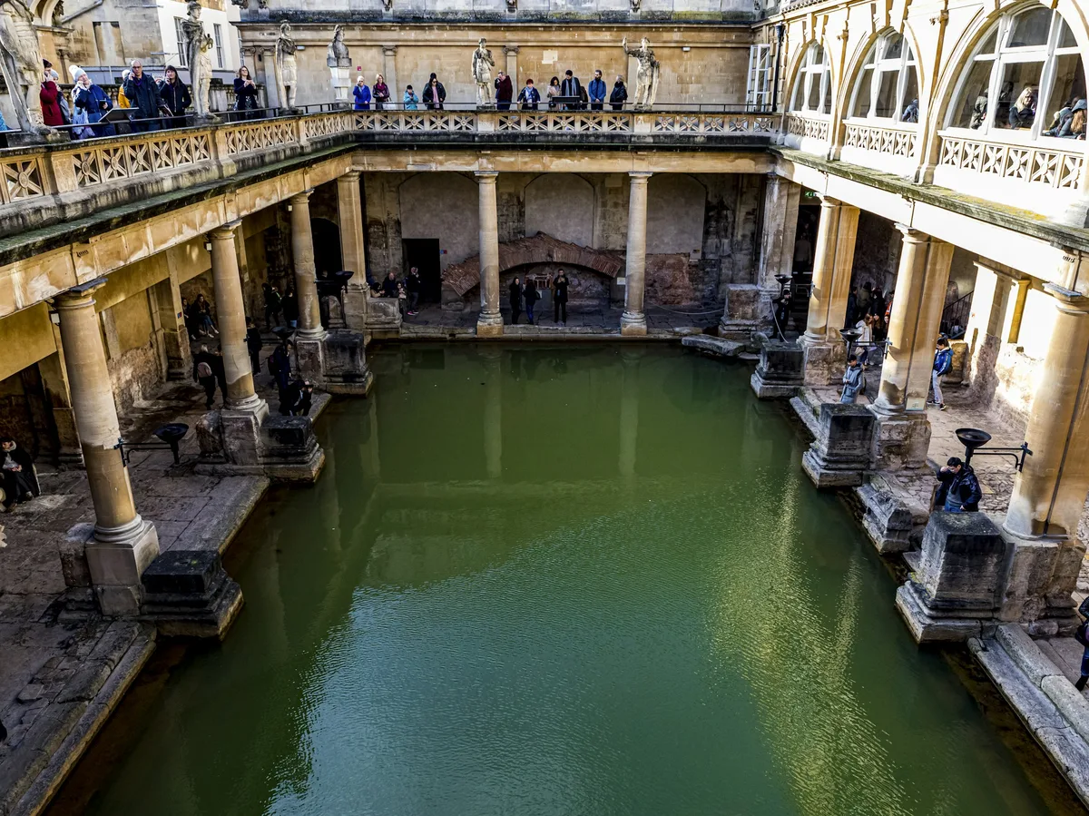 The Roman Baths in the historic city of Bath, England